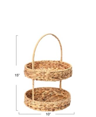 Water Hyacinth 2-Tier Tray, Natural