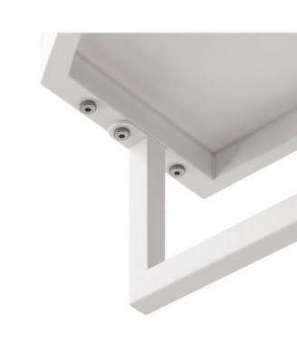 23.62" Modern Arched Glass Double-Door Wardrobe with Shatterproof Mirror, Double-Layer Storage & Towel Rack