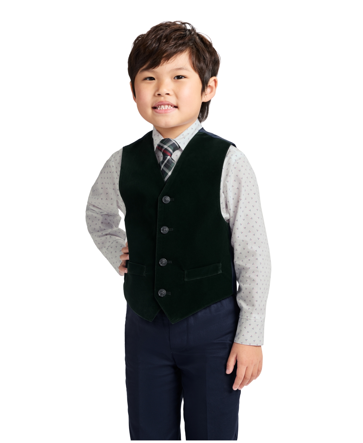 Nautica Boys 2T-7 4-Piece Shirt, Tie, Vest and Pants Set