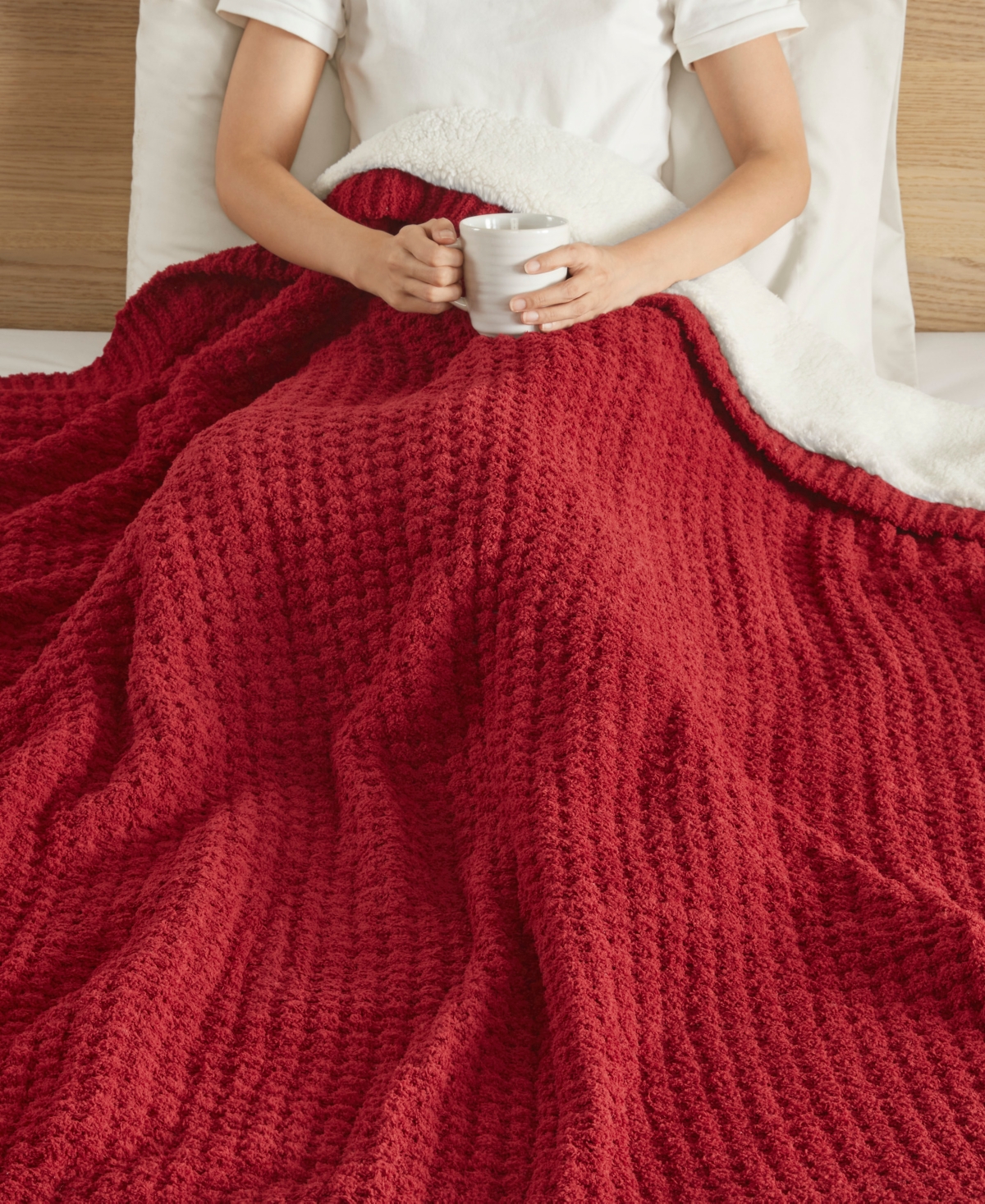 Madison Park Rowan Waffle Knit Chenille Throw, 50" x 60"