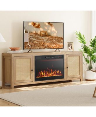 23 Inches 750W/1500W Electric Fireplace Heater with Alter Flame Color and Brightness