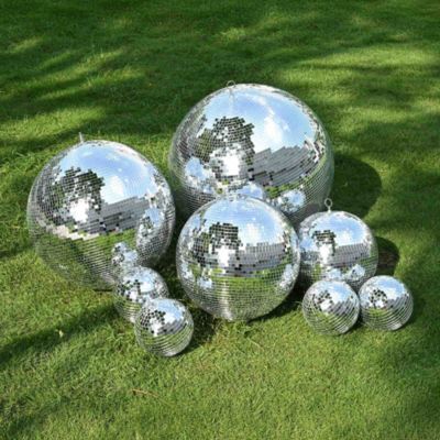 4PCS 7" Small Disco Ball Mirror Mini Hanging Decor for 70s 80s Party Events Wedding DJ Dance Club Stage Lighting Silver