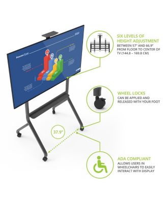 MTP100 Height Adjustable Rolling TV Stand for 55" - 100" TVs