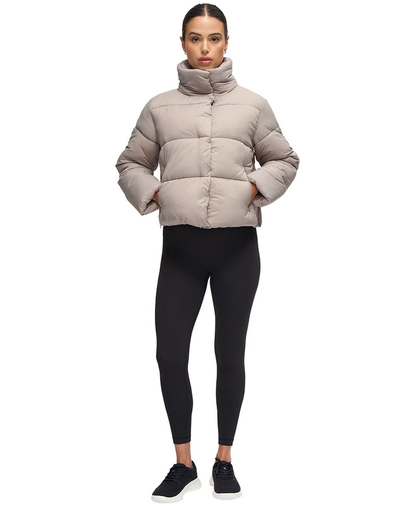 Женская куртка Ingrid + Isabel Cropped Puffer, цвет: Серо-бежевый — фото 3