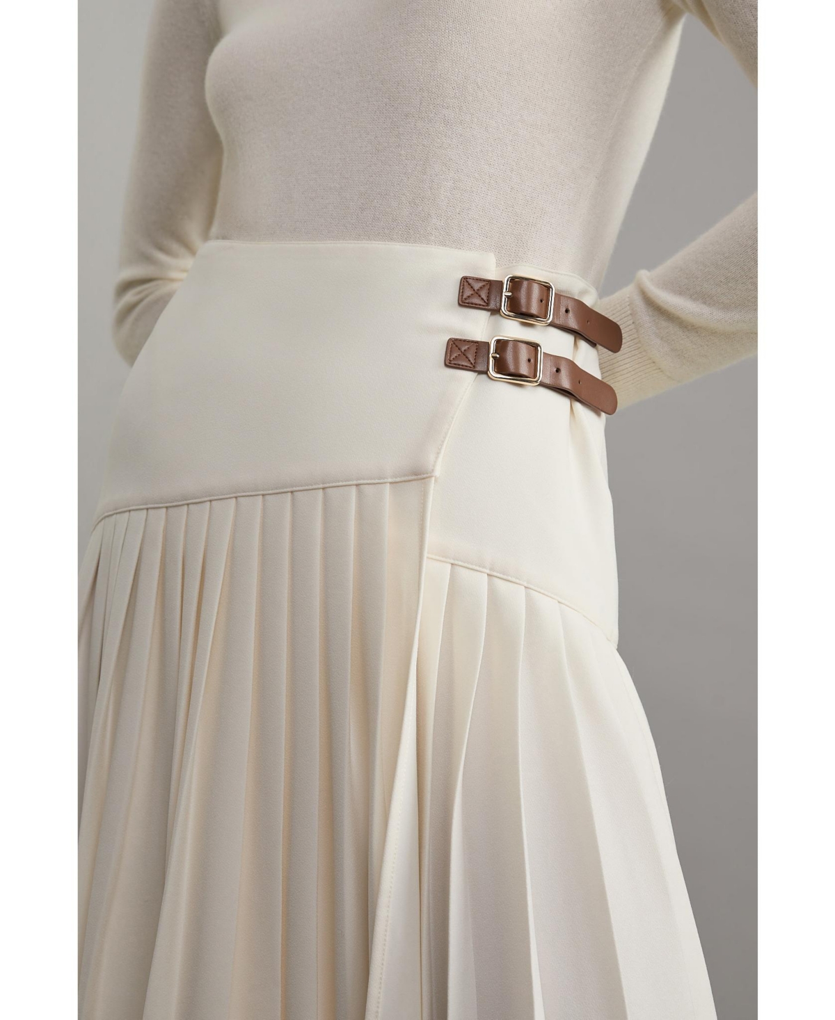 Karen Millen Women's Buckle Detailed Maxi Skirt