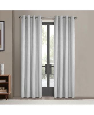 Margot 100% Blackout Subtle Textured Geometric Pattern Grommet Curtain Panel 52" x 63" White