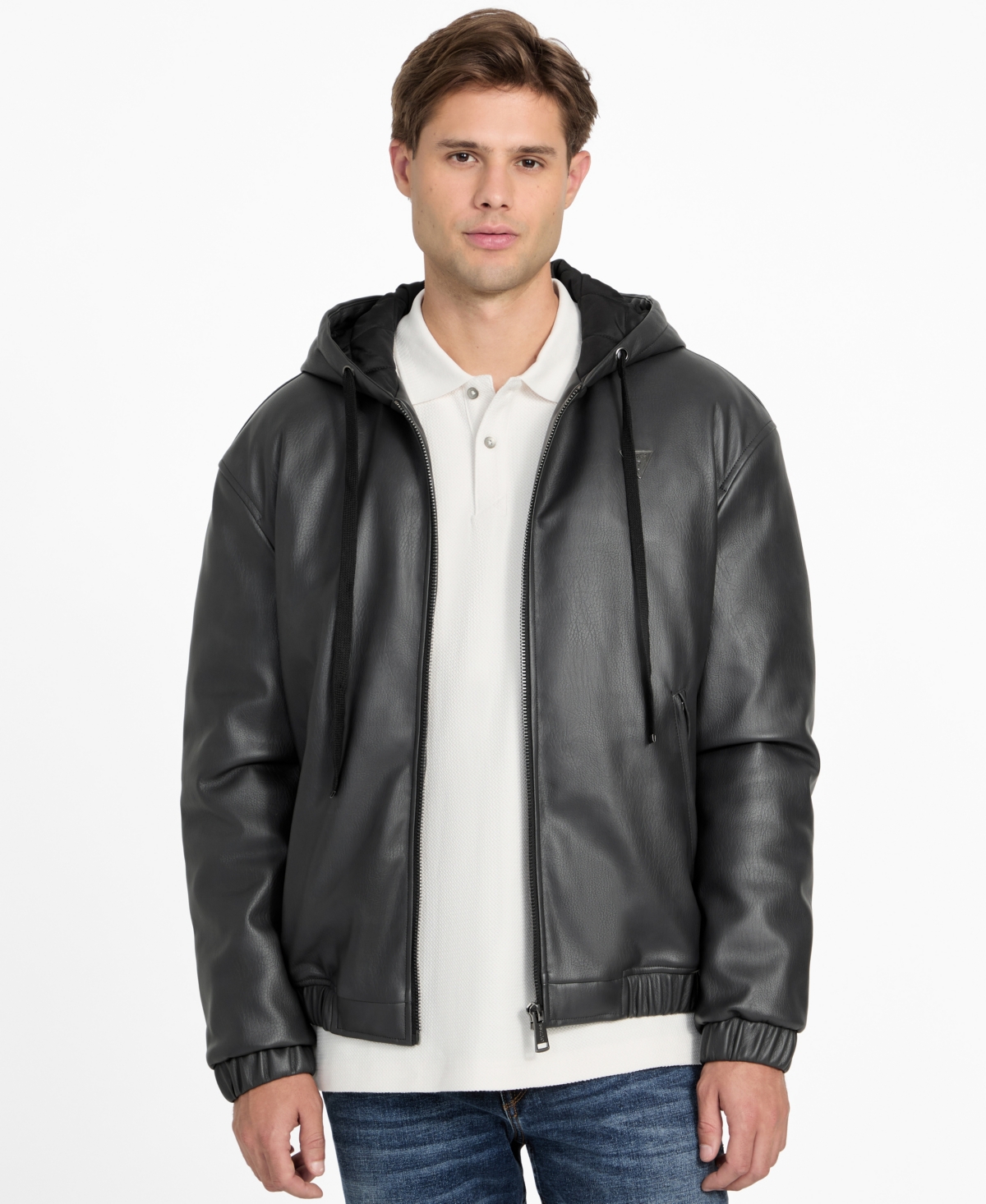 Guess Men's Hooded Full-Zip Jacket