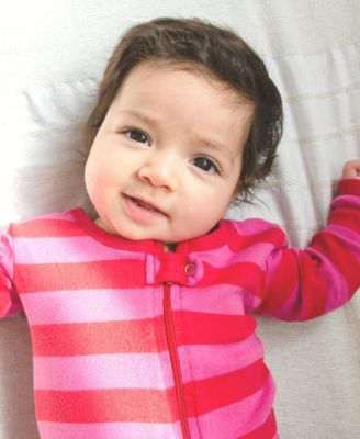 Baby Footed Cotton Striped Holiday Pajamas