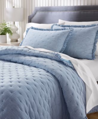 Ruffle Pinstripe 2-Pc. Quilt Set, Twin, Macy's Exclusive