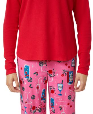 Women's Solid Long-Sleeve Crewneck Pajama T-Shirt