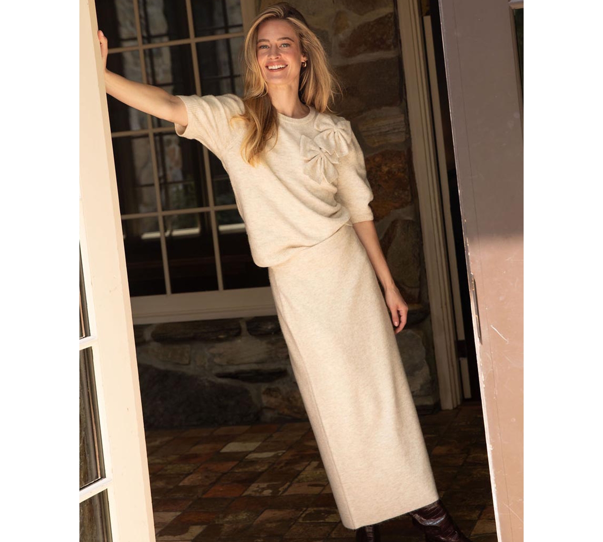 CeCe Women's Pull-On Midi Skirt