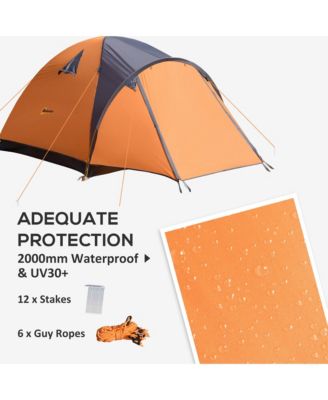 3-4 Person Camping Tent w/ Carrying Bag, for Backpacking Hiking
