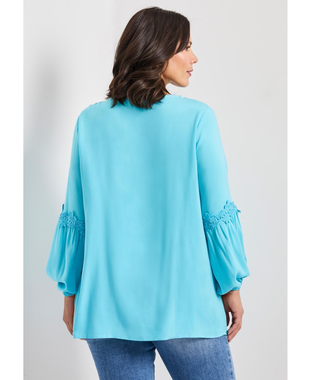 Avenue Women's Crochet Lace Trim Top