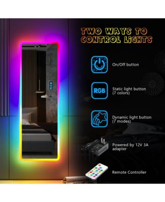 RGB LED Full-Length Mirror with Adjustable Ambient Light