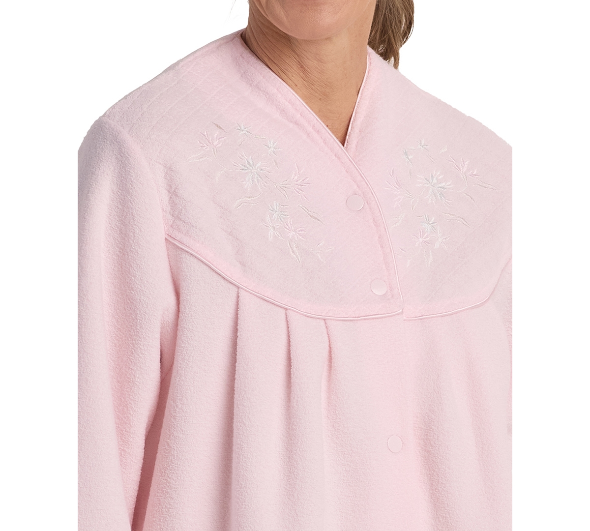 Miss Elaine Women's Long-sleeve Solid Robe In Pink
