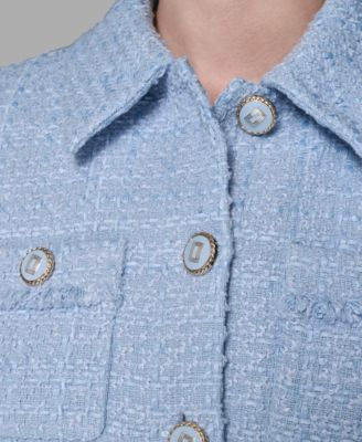 Women's Five-Button Cropped Tweed Jacket