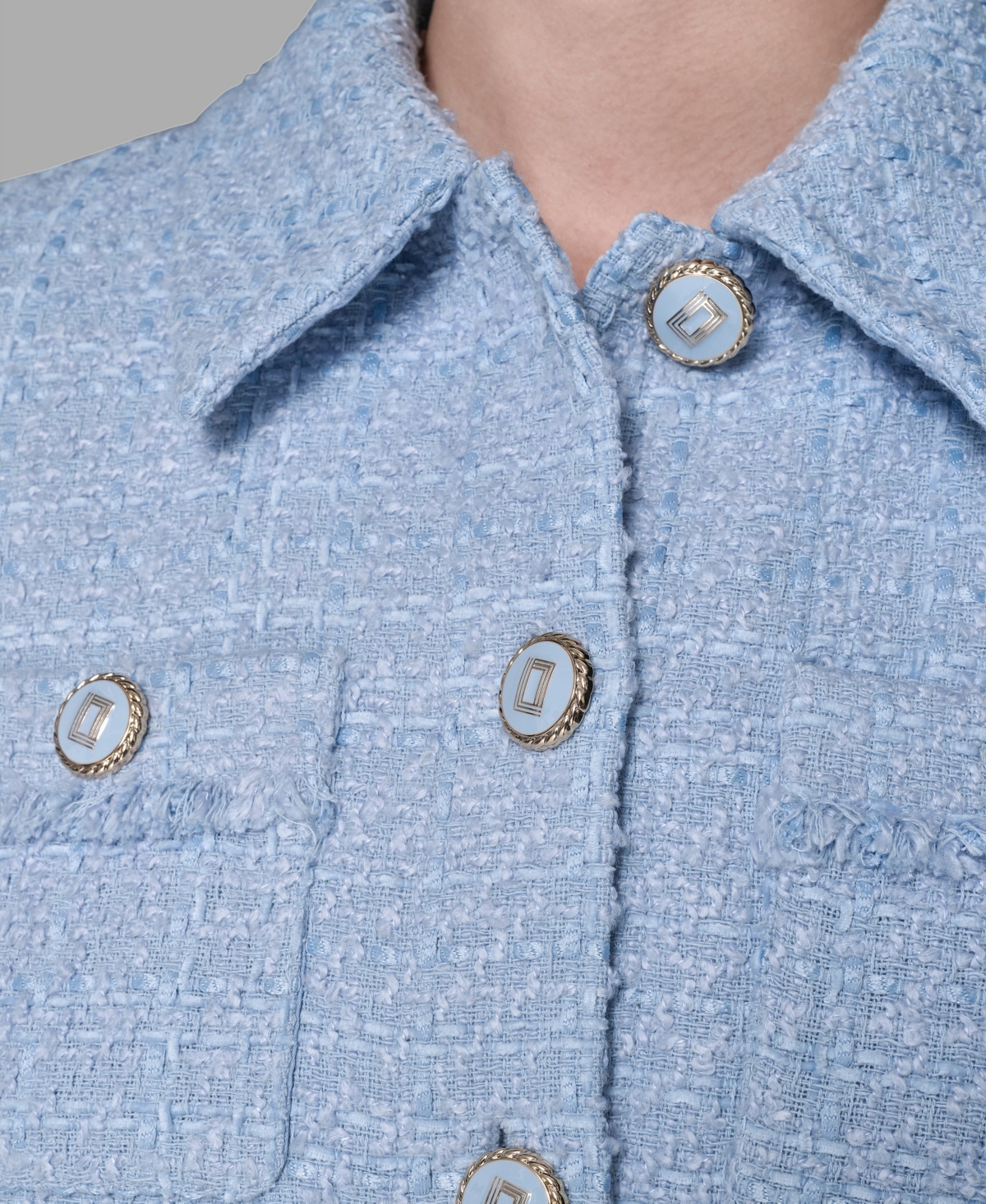 Karl Lagerfeld Paris Women's Cropped Long-Sleeve Tweed Jacket