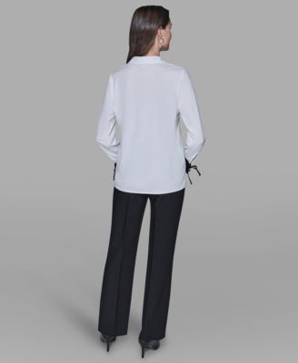 Women's Contrast Collared Top