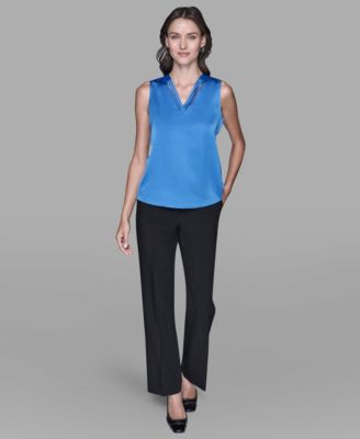 KARL LAGERFELD PARIS - Women's Sleeveless V-Neck Blouse