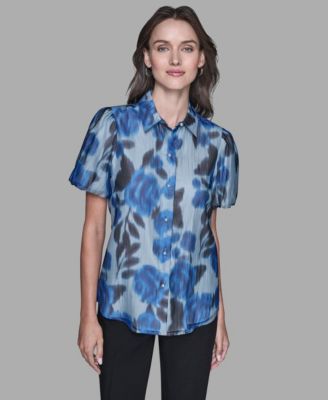 Women's Organza Collared Top