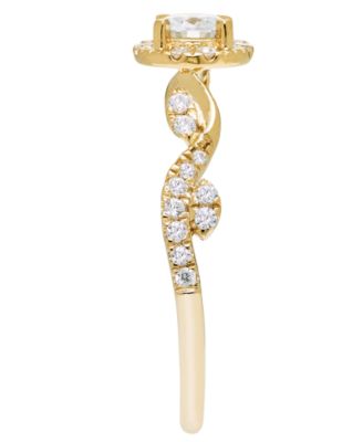 Diamond Halo Ring (1/2 ct. t.w.) in 14k Yellow Gold