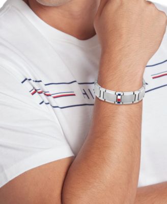 Men's Silver-Tone Stainless Steel Adjustable Bracelet