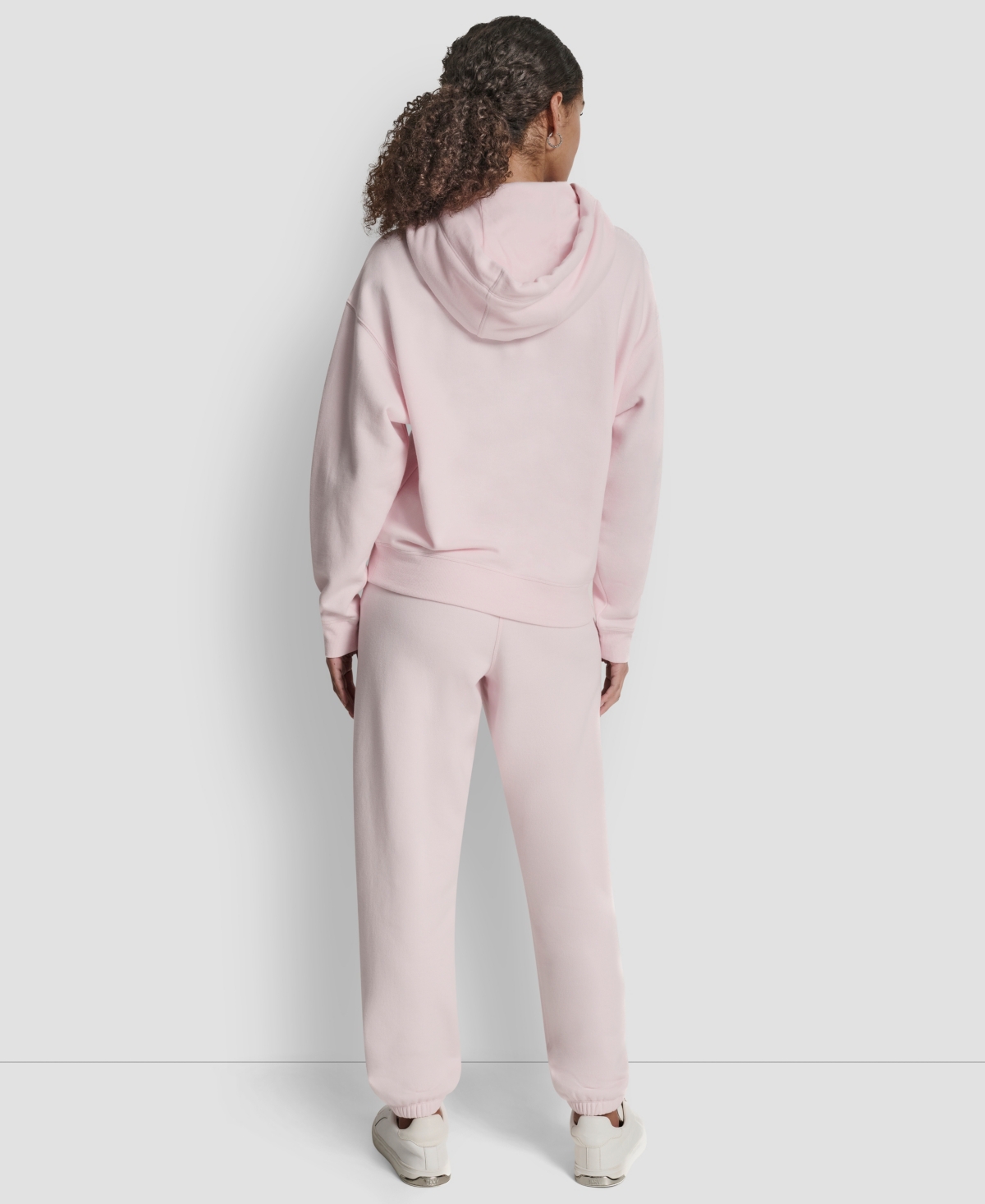 Dkny Women's Varsity Embroidered Logo Pull-on Hoodie In Pink