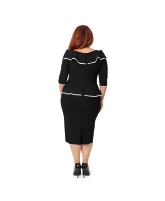 Plus Size Peplum Suit Pencil Dress