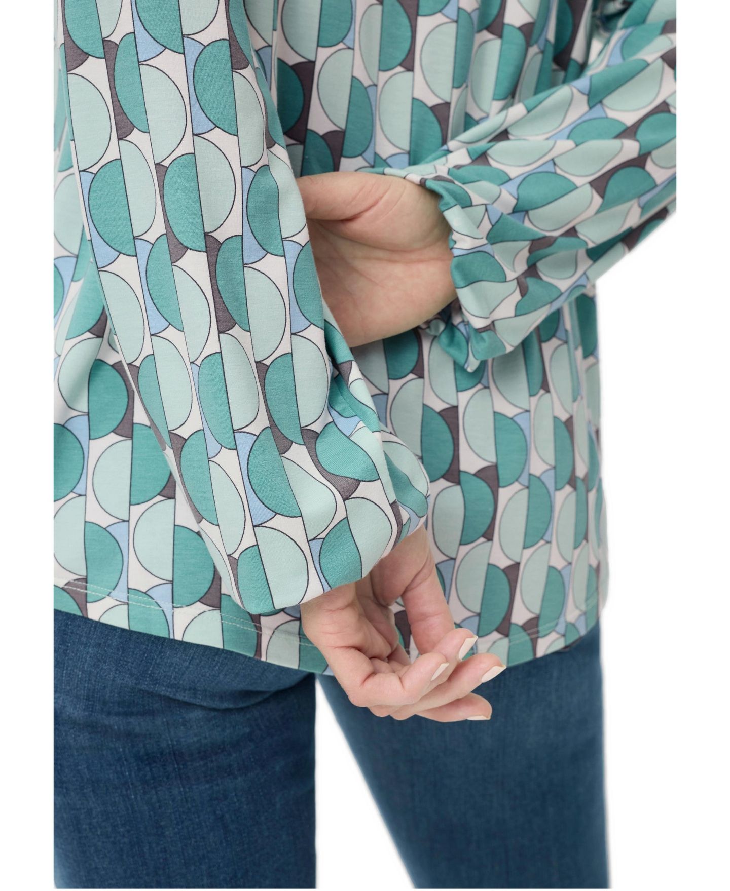 Женская футболка Olsen Tops & Tees Geo Tunic, цвет: Тёмный мятный — фото 3