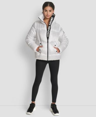Women's Quilted Puffer Interior Placket Logo Jacket