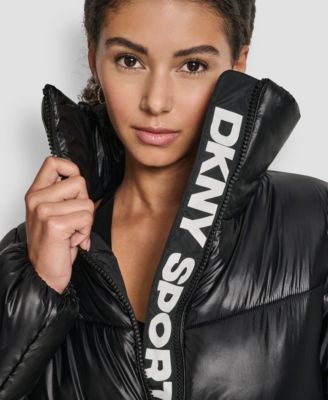 Women's Quilted Puffer Interior Placket Logo Jacket