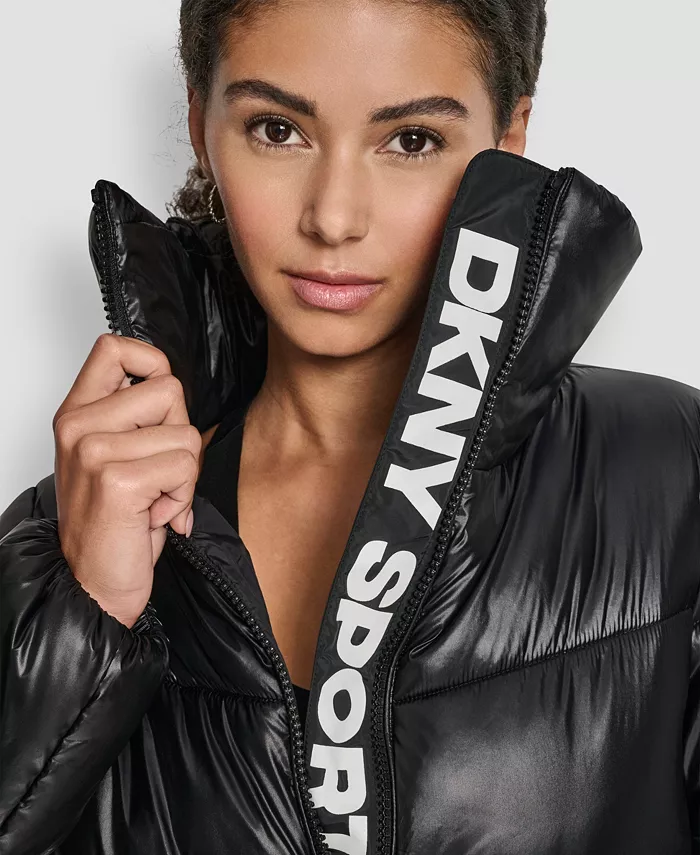 Women's Quilted Puffer Interior Placket Logo Jacket - thumbnail 4