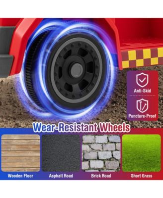 12V Kids Ride-On Fire Truck with Water Gun, Siren & Remote