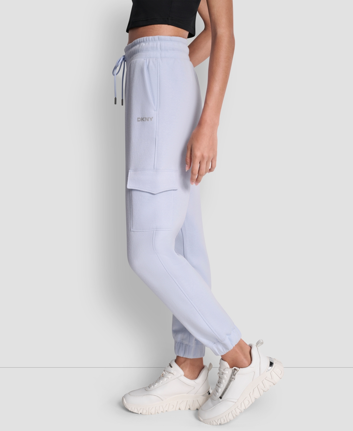 Dkny Sport Women's Studded-Logo Cargo Joggers