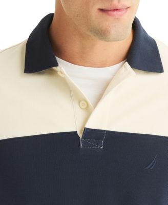 Men's Color-Block Long-Sleeve Rugby Polo Shirt