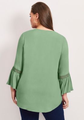 Women's Plus Size Lace Trim Tunic