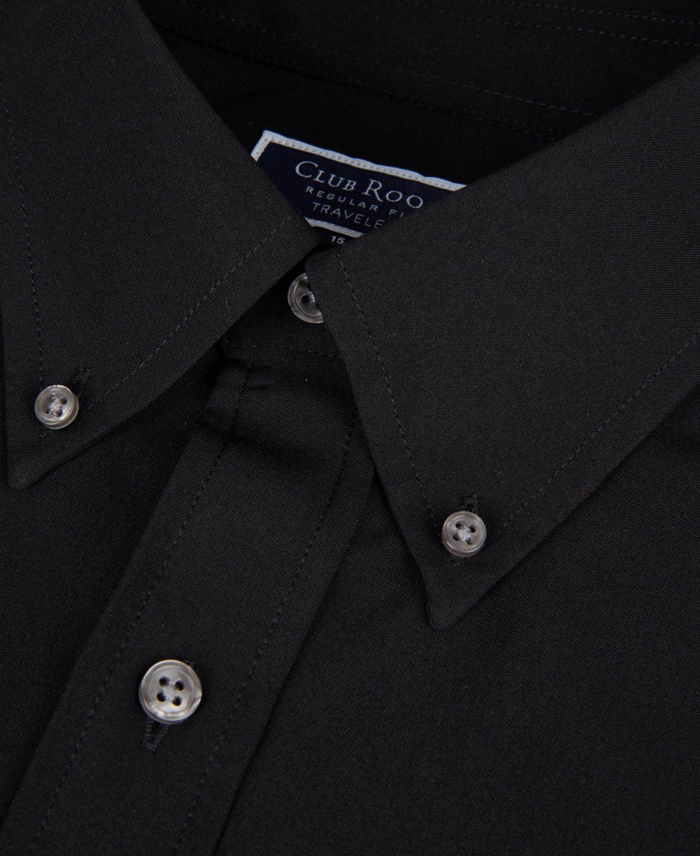 Мужская рубашка Club Room Traveler Dress Shirt, цвет: Чёрный — фото 6