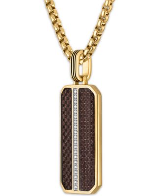 Diamond Pendant Necklace (1/10 ct. t.w.) in Stainless Steel