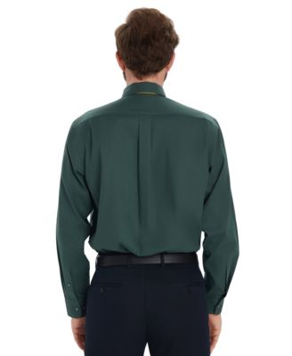 Men's Pinpoint Button Front Solid Dress Shirt