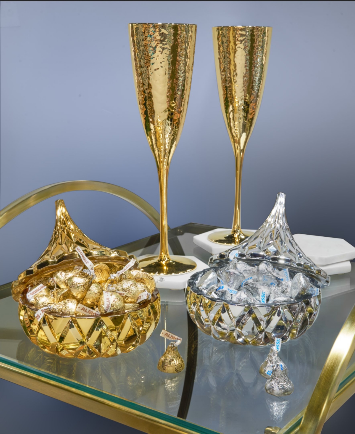 Godinger Hershey's Kisses Electroplated Candy Dish, Set Of 2 In Silver