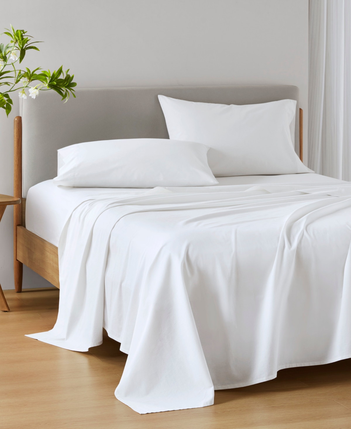 510 Design Super 144-thread Count Cotton 3-pc. Sheet Set, Twin Xl In White