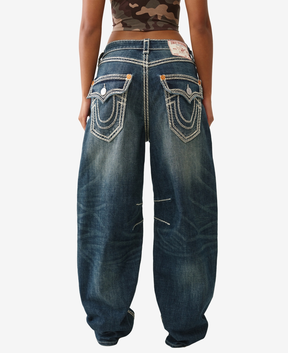 True Religion Women's Bailey Barrel Super Qt Flap Jeans In Blue