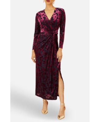 Women's Dresses Velour Stretch Midi Dress