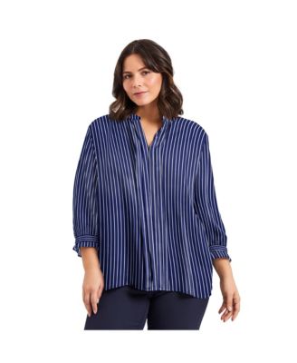 Plus Size Pintuck Popover Women's Top