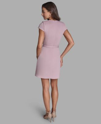 Women's Scuba Square Neck A-Line Dress