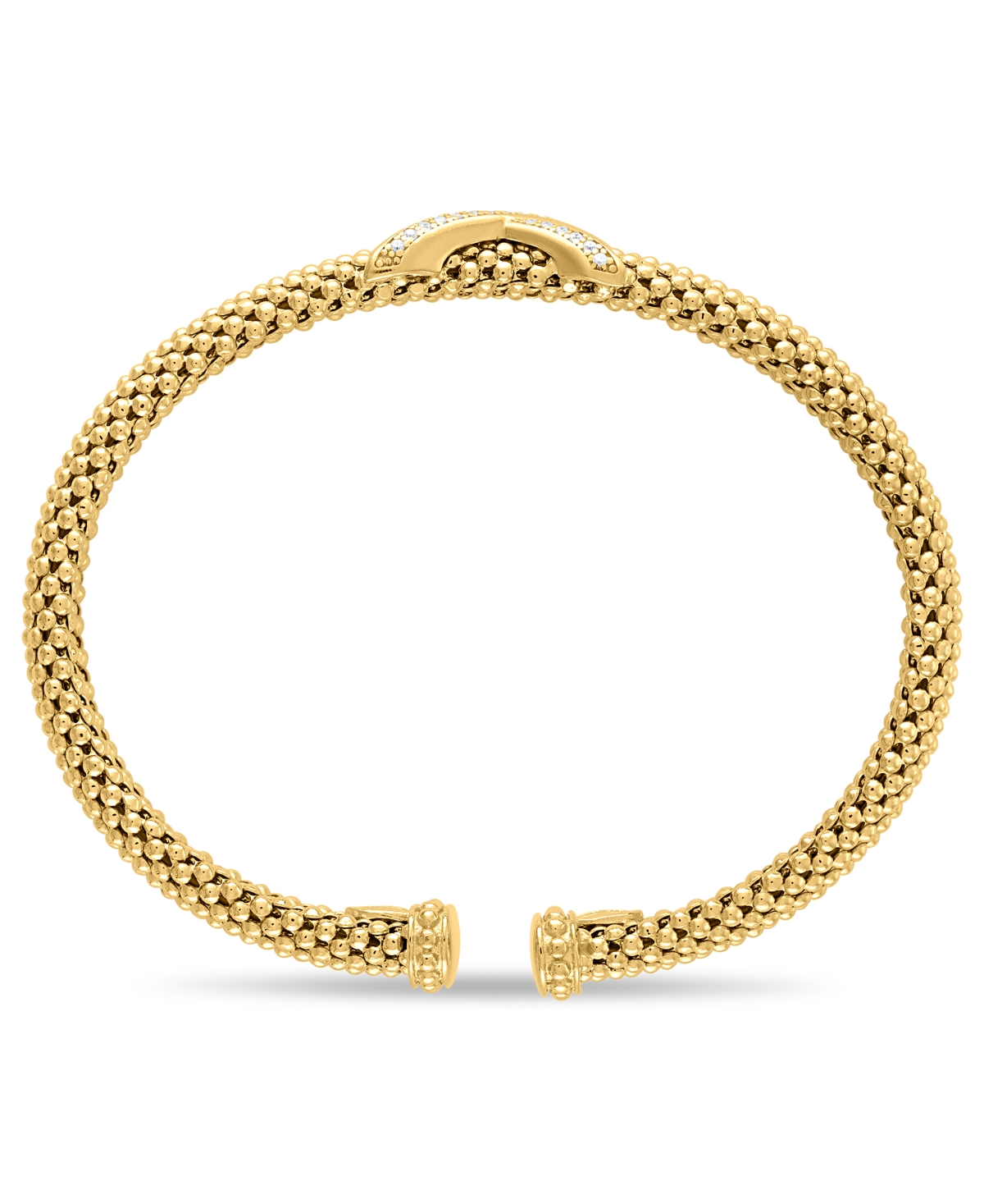 Macy's Diamond X Station Mesh Cuff Bangle Bracelet (1/6 Ct. T.w.) In 14k Gold Over Sterling Silver In Gold