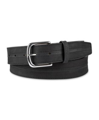 Men's Seam-Stitched Leather Dress Belt