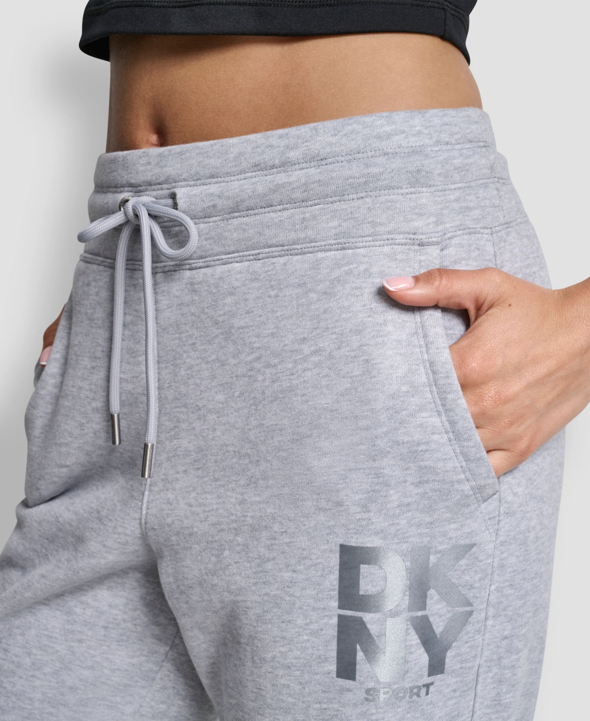 Dkny Women's Sport Stacked Transfer Logo Track Pants In Gray