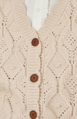 Women's Button Up Chunky Cable Knit Waistcoat