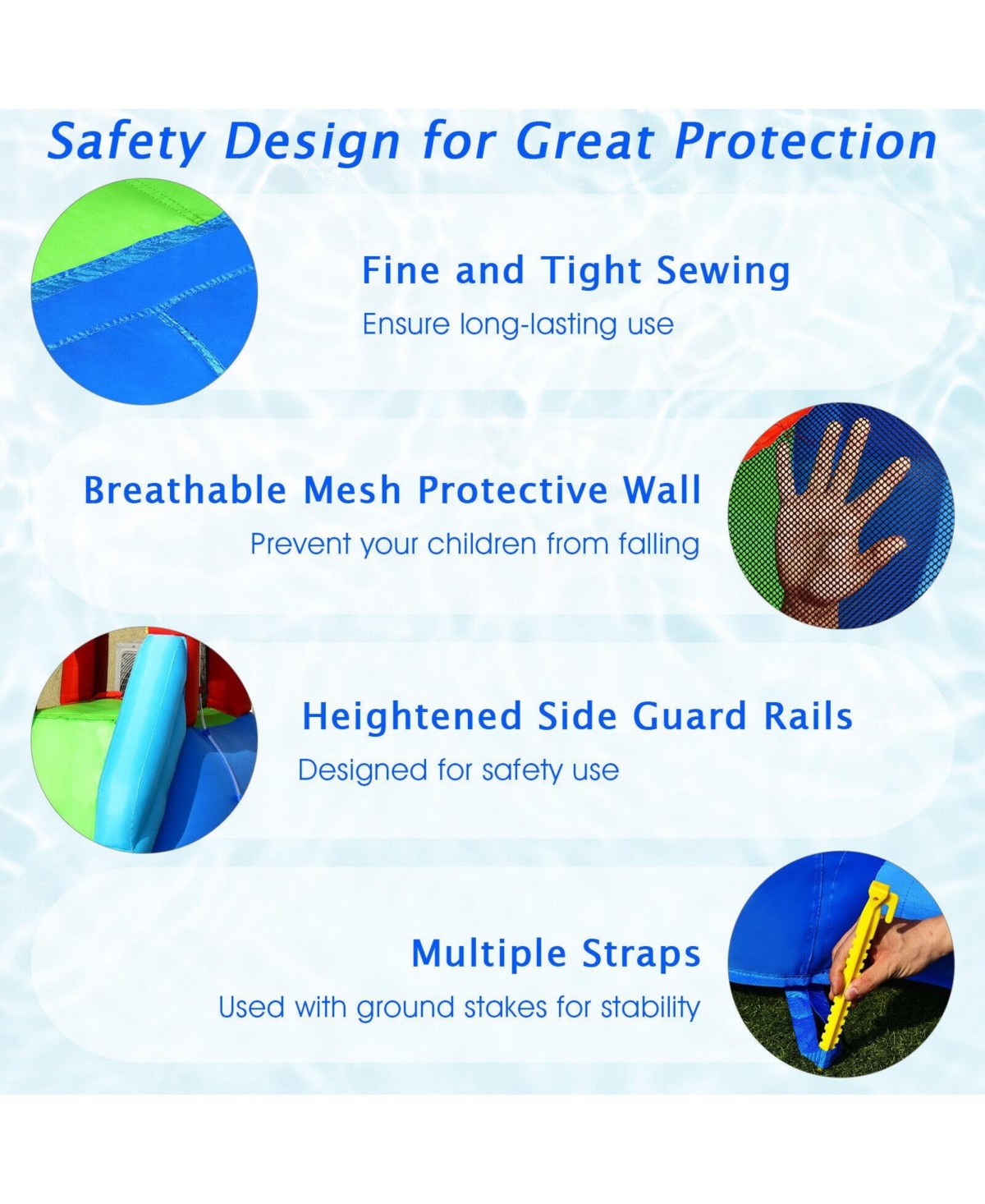 Skonyon 9-in-1 Inflatable Kids Water Slide Bounce House with 860W Blower